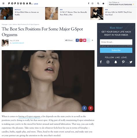 Popsugar Best G Spot Positions Tips From Alicia Sinclair Le Wand Press