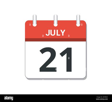 July 21st Calendar Icon Vector Concept Of Schedule Business And Tasks