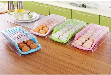 Empty plastic containers with lids. 2018 Drawer style Eggs Holders Egg Container Drawer ...