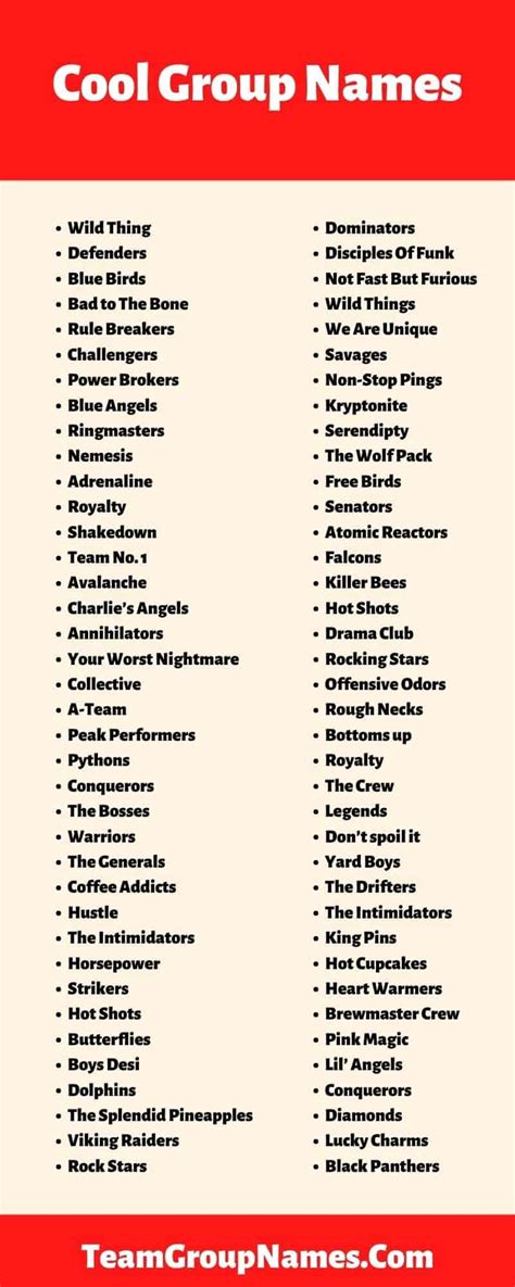 Cool Group Names 2023 Creative Unique Catchy Clever Team Names