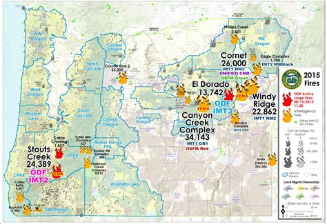 Oregon Wildfires Map Color 2018