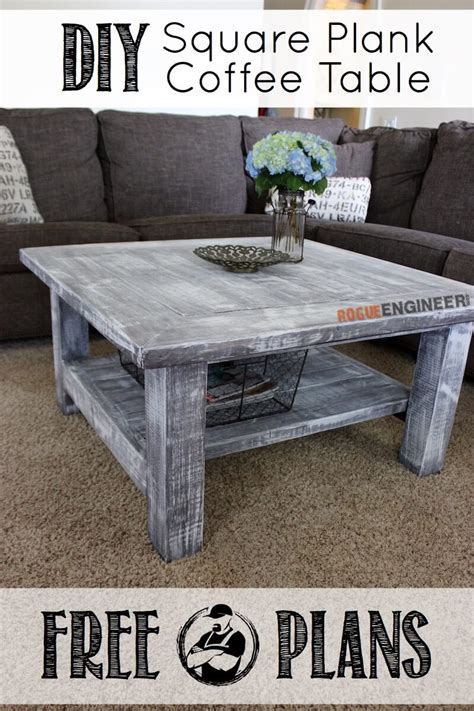 Square Coffee Table W Planked Top Free Diy Plans