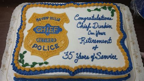 Cake To Honor The Retirement For Police Chief Of City Of Seven Hills