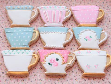 Vintage Tea Cup Cookies By Miss Biscuit Tea Party Cookies Tea Cup