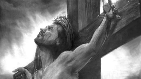 Grayscale Cross Jesus An 1920x1080