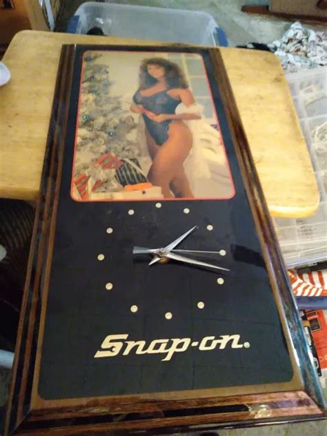 Vintage Snap On Wall Clock Pinup Girl Lingerie Man Cave Shop Clock 17500 Picclick