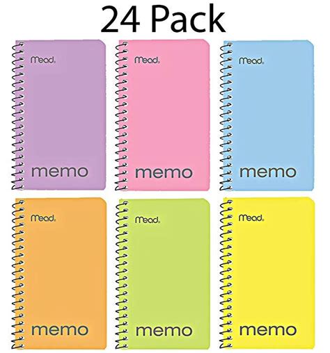 Mead Small Notebook 24 Pack Of Pocket Notebook 3x5 College Ruled