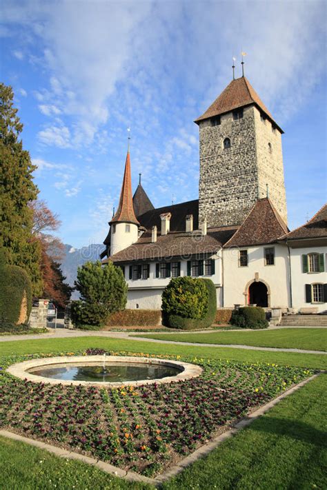 Beautiful Spiez Castle At Lake Thun Stock Image Image Of Region Bern