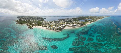 Aerial Panoramic View Of The South Coast Of Bermuda Stock Image