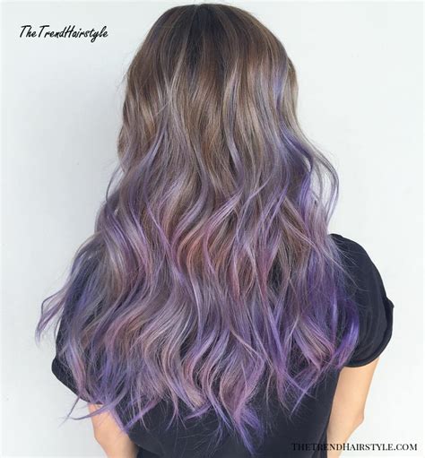 Wavy Brown Bob With Purple Highlights The Prettiest