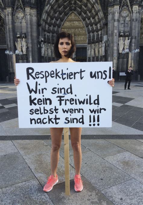 Cologne Sex Attacks Naked Artist Mila Moiré Protests Against New Years Eve Assaults Europe