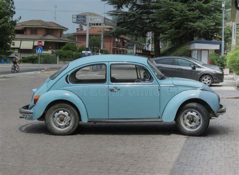 Light Blue Volkswagen Beetle Car In Alba Editorial Photo Image Of