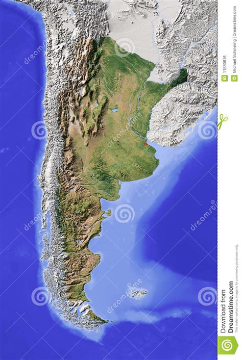 Argentina Shaded Relief Map Royalty Free Stock Image Image 11880816