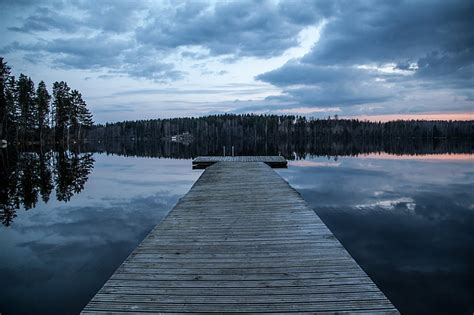 Free Photo Dock Lake Finland Dark Evening Water Nature Hippopx