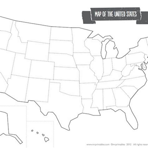 Printable Map Of The Usa Mr Printables Printable Maps Usa Map Map Images And Photos Finder