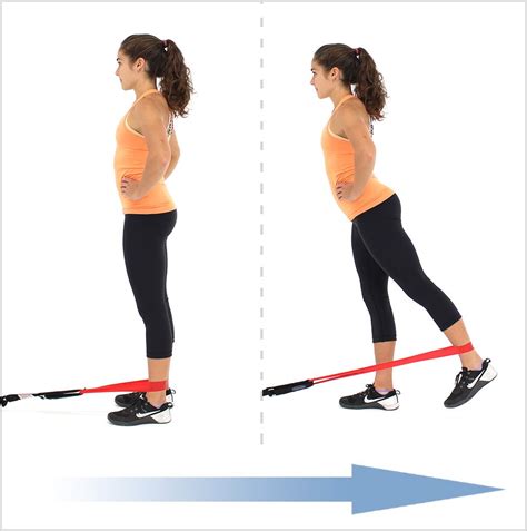 Anchored Standing Hip Extension With Loop Resistance Bands Resistance Band Workout Fits Band