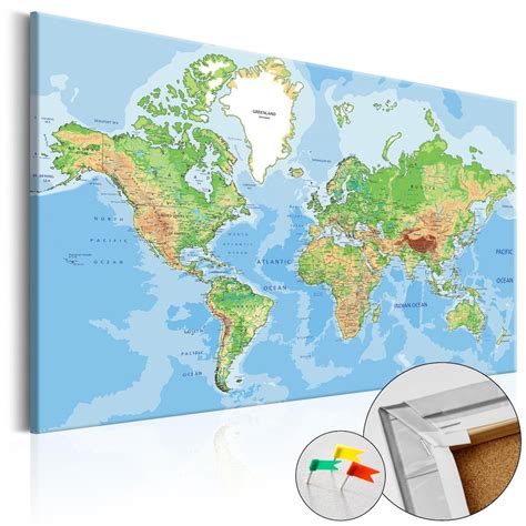 Weltkarte Cork 120x80 Geographie Etsyde