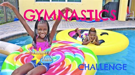 Swimming Pool Gymnastics Challenge Youtube