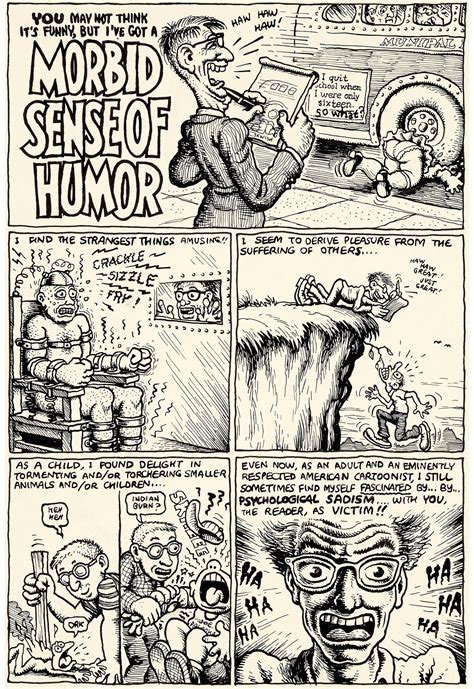 Original One Page Strip By Robert Crumb From The Inside Cover Of Despair Published By The Print