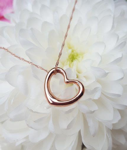 Floating Heart Necklace In Solid 9ct White Yellow Or Rose Gold