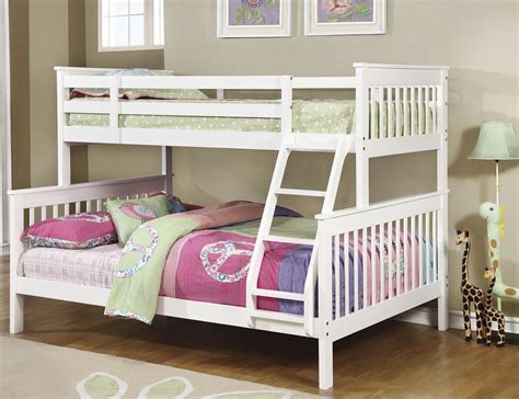 White Twin Over Full Bunk Bed From Coaster Coleman Furniture