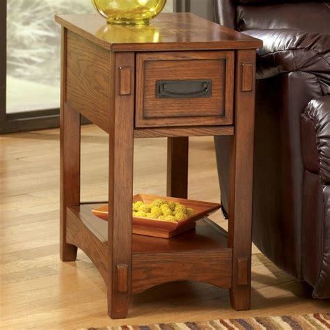 mission oak side table  furniture wood drawer sofa