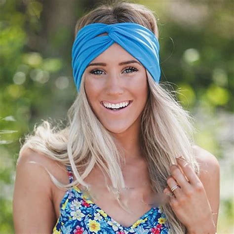 Women S Headband Fashion Color Block Twist Stretch Headbands Ladies Sports Yoga Turban Knitted