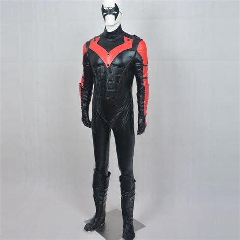 Batman Young Justice Nightwing Red Version Cosplay Costumes Movie