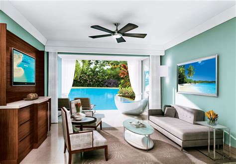 An exclusive, spacious suite with all the level services. Crystal Lagoon Swim-Up One Bedroom Butler Suite #sandals # ...
