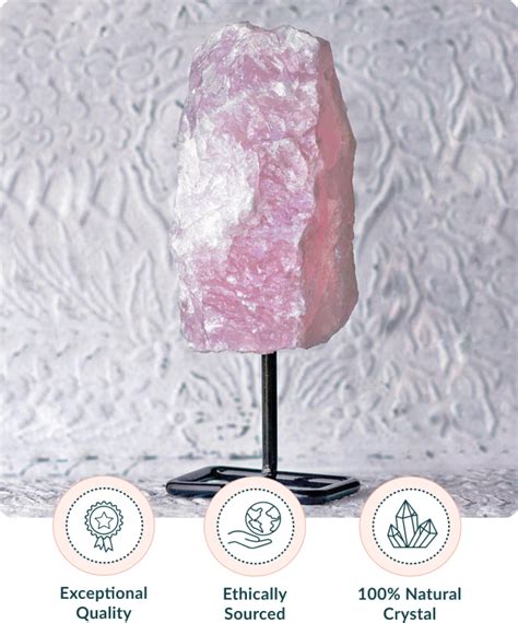 Rose Quartz Crystal On Metal Stand Mindfulsouls