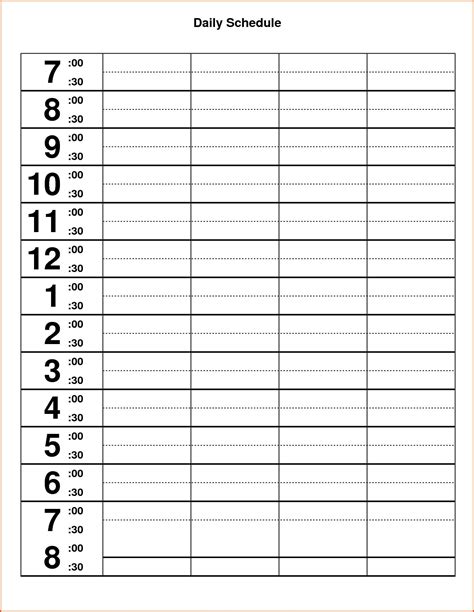 Printable Daily Calendar With Time Slots Printable Templates