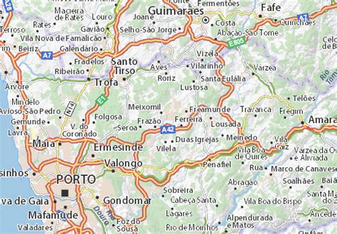 Estádio da capital do móvel. Mappa Paços de Ferreira - Cartina Paços de Ferreira ...