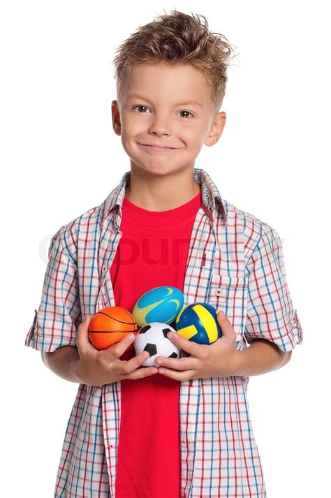 Boy With Small Balls Stock Image Colourbox