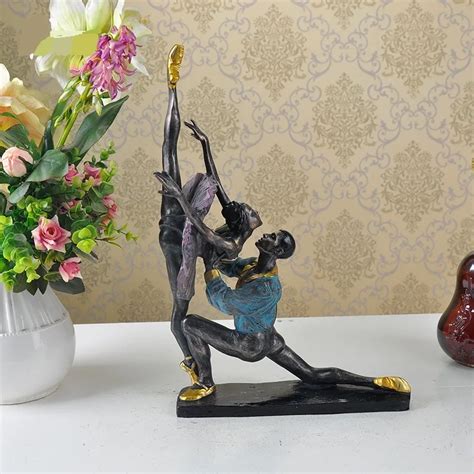 Classical Ballet Dancing Couple Figurine Handmade Polyresin Ballerina