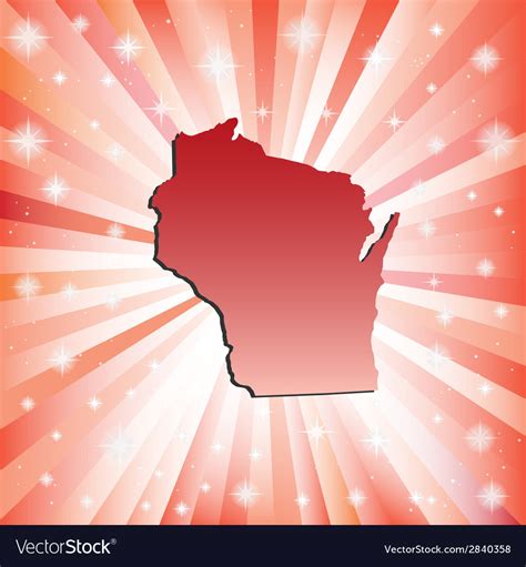 Red Wisconsin Royalty Free Vector Image Vectorstock