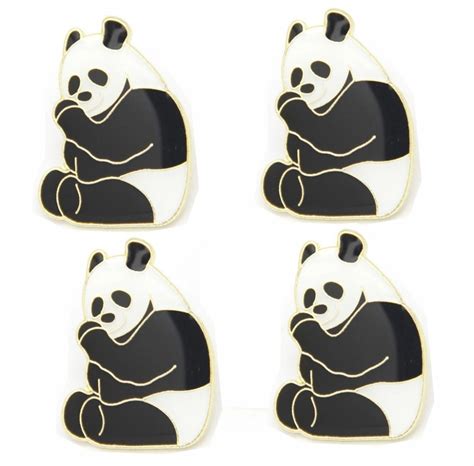 Lots 5 Pcs Panda Bear Enamel Lapel Hat Cap Tie Pin Badge Cute Cuddly