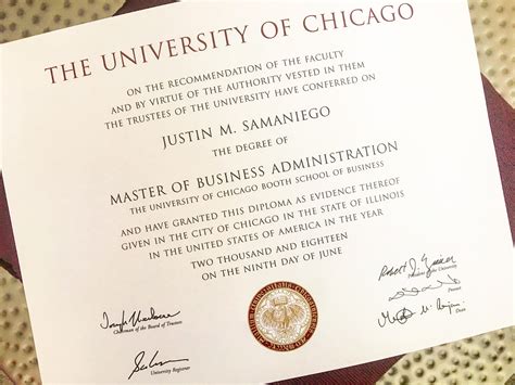 Sample Of American Diploma The University Of Chicago Diploma