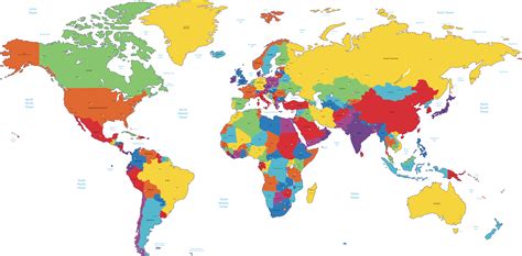 Mapa Mundial Con Nombres Para Imprimir
