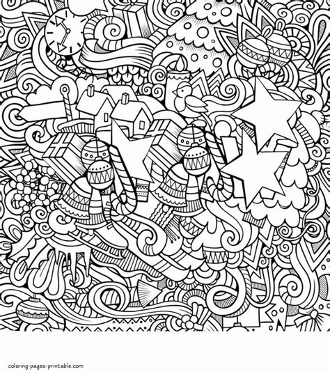 Christmas Doodle Coloring Pages Adult