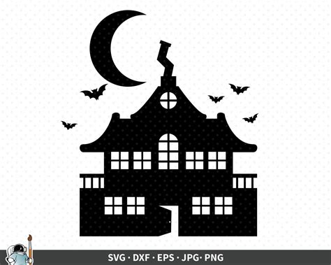 Haunted House Svg Halloween Vector Scary House Clipart Etsy