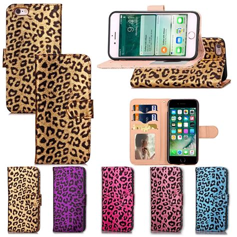 Leopard Print Leather Wallet Flip Cover Cases For Iphone 6 6plus 6s