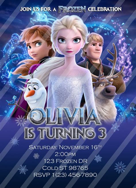 Printable Frozen Invitation Frozen 2 Invitation Frozen Elsa Etsy