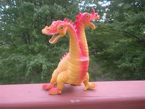 Imperial 1983 Two Headed Dragon Red And Yellow Red Dragon Yellow
