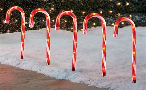 Christmas Candy Cane Pathway Makers Lights 10inch Set Of 10 Candy