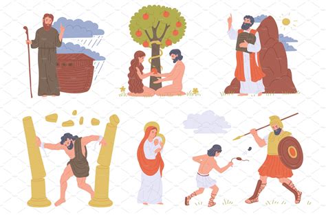 Christian Bible Characters People Illustrations ~ Creative Market