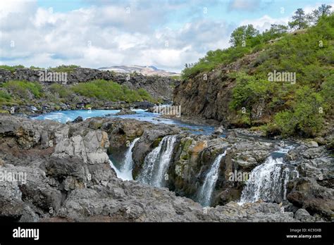 Barnafoss Waterfall Western Iceland Stock Photo Alamy