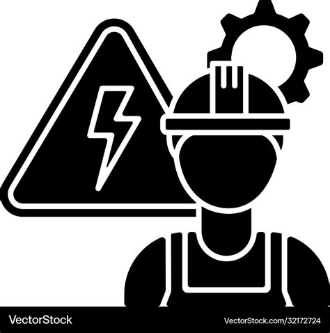 Electrical Engineer Black Glyph Icon Royalty Free Vector