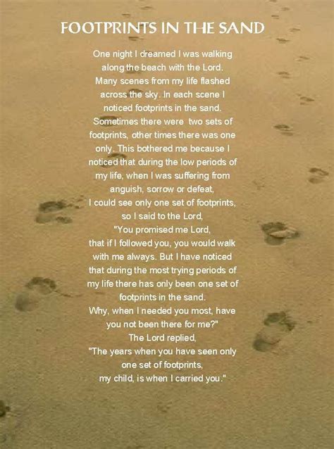 This Touched My Heart So Much Footprints In The Sand Poem Footsteps