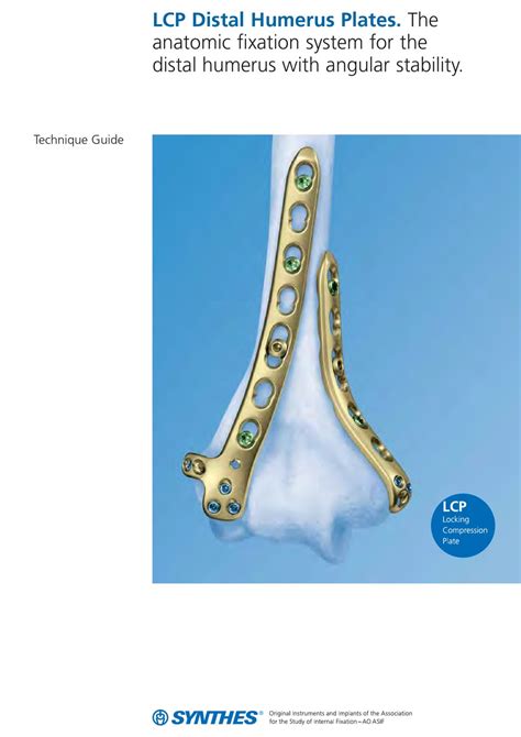 Synthes Lcp Distal Humerus Plates Technique Manual Pdf Download