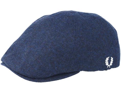 Boiled Wool Navy Flat Cap Fred Perry Caps